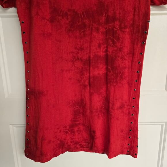 NEW NWT Women's Affliction Red Rhinestone Scoop Neck Tee | Size Medium - Picture 7 of 9